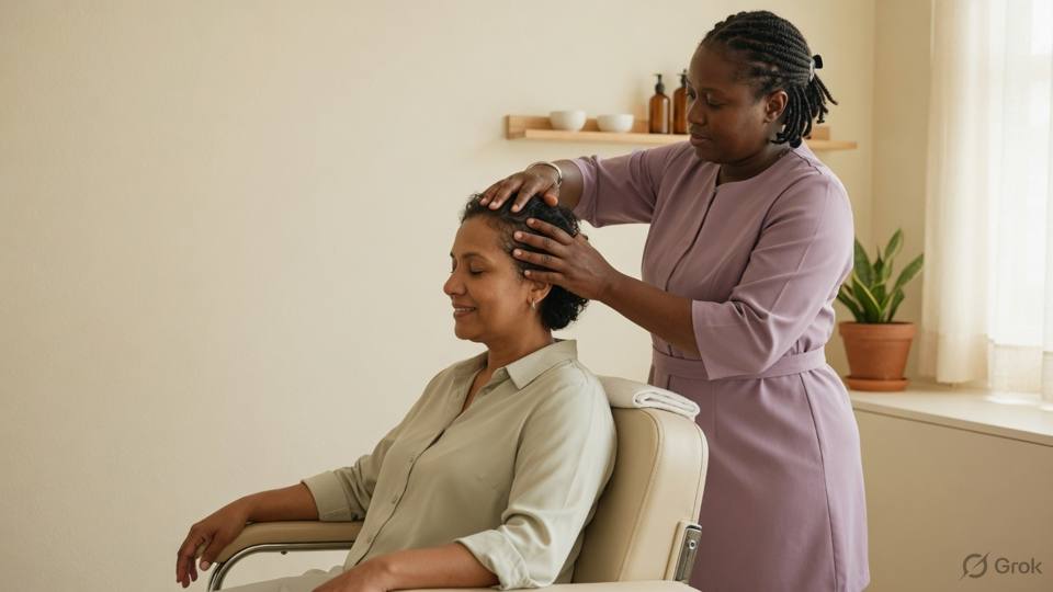Seated Head and Scalp Massage